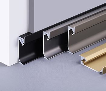 Anodized Black Aluminium Skirting Board Profile